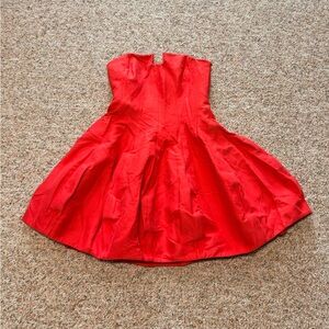 Halston Heritage Orange Red Vanna Dress Size 14